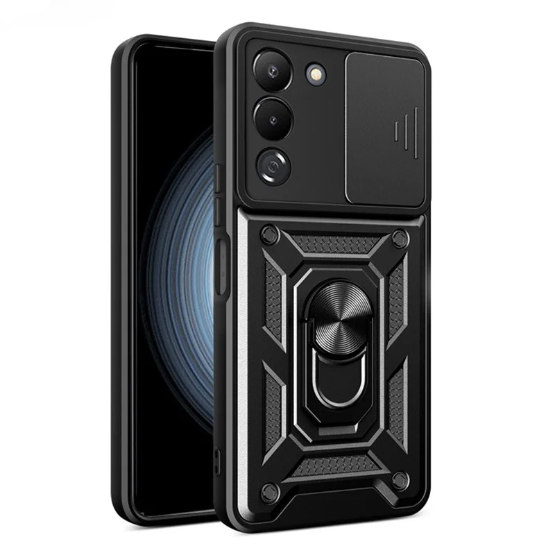 

Capinha for Tecno POP 7 Pro Car Mount with Lens Protector Phone Case For Infinix Smart 7 Funda