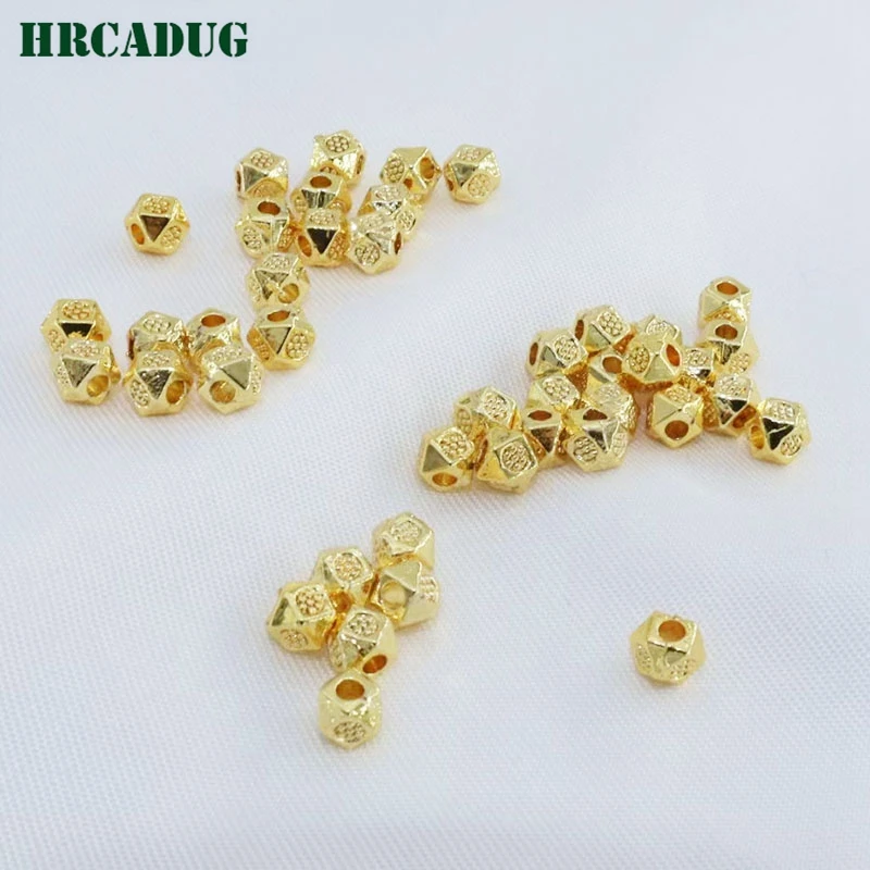 New 18K Gold Plated Brass Small Spacer Beads Subsidiary Materials DIY Accessories For Jewelry Separating Bead To Make Bracelets