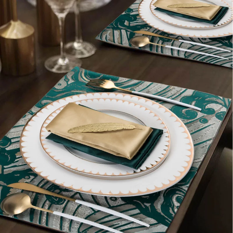 

Fashion Light Luxury Dining Mat Hotel Model Room Western Restaurant Double-layer Anti-skid Heat Insulation Napkin Coaster