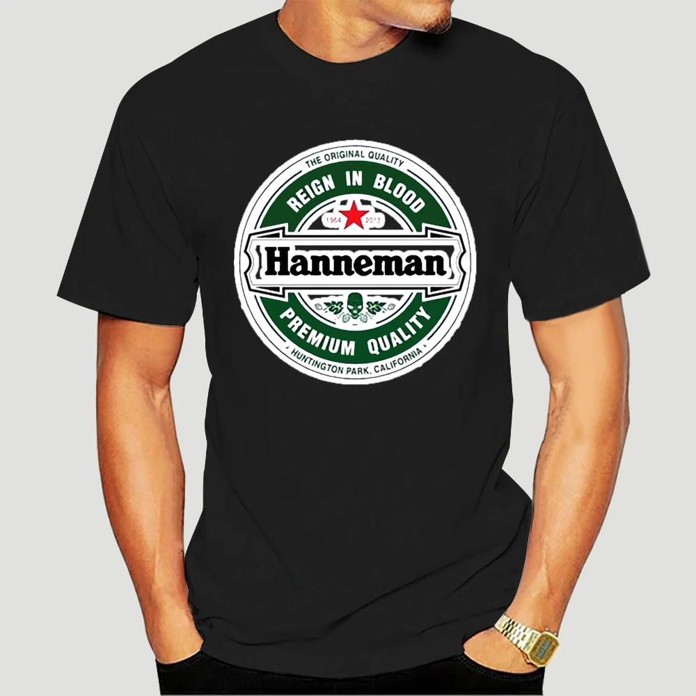 

Мужская летняя футболка hannman, Джефф, slager, металлическая, черная, 6718X