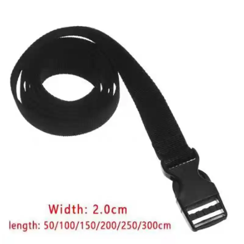 0.5-3M Black Durable Nylon Travel Tied Cargo Tie Down Luggage Lash Belt Strap With Cam Buckle Travel Kits Outdoor Camping Tool images - 6