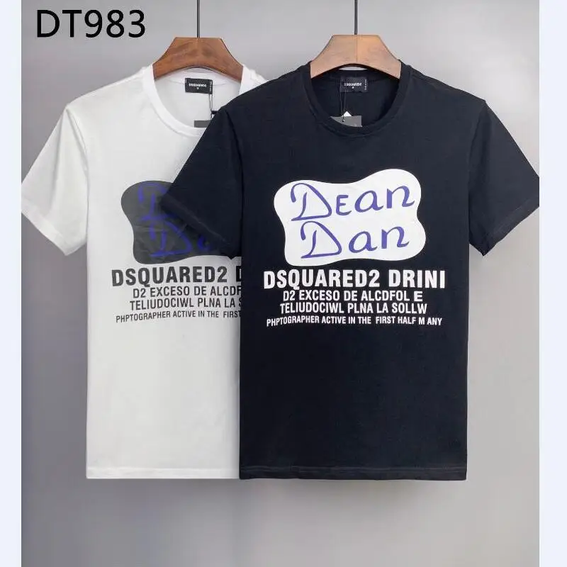 

Dsquared2 Cotton Round Neck Short Sleeve T-Shirt Men's Print Casual Clothing Tops DT983