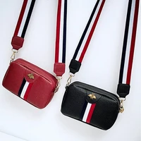 womens bee shouldercrossbody bag leather phone bags stripe zipper fashion belt wholesale 2022 new style girls mini purse