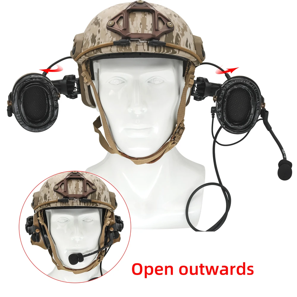 Tactical Headset COMTAC III Airsoft Hearing Protection Tactical Headphon Helmet ARC Rail Noise Cancelling Hunting Shootin Earmuf