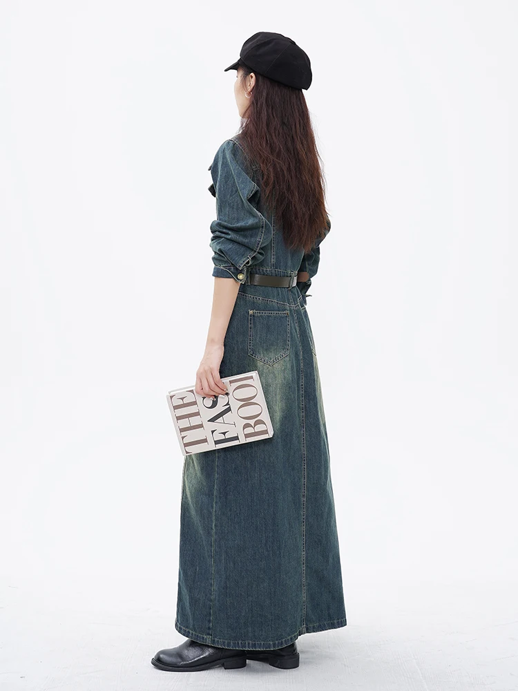 Hanada витрина Htmeme художественная галерея ~ джинсовое платье для женщин весна-осень