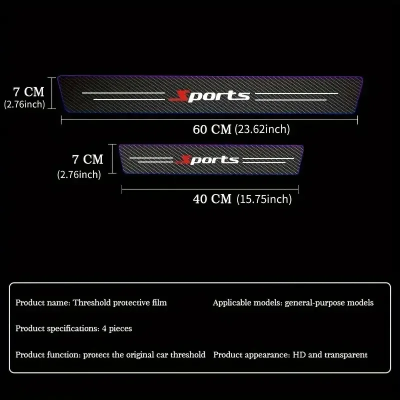 Спортивные наклейки на порог двери автомобиля против царапин для Toyota Corolla Camry Rav4