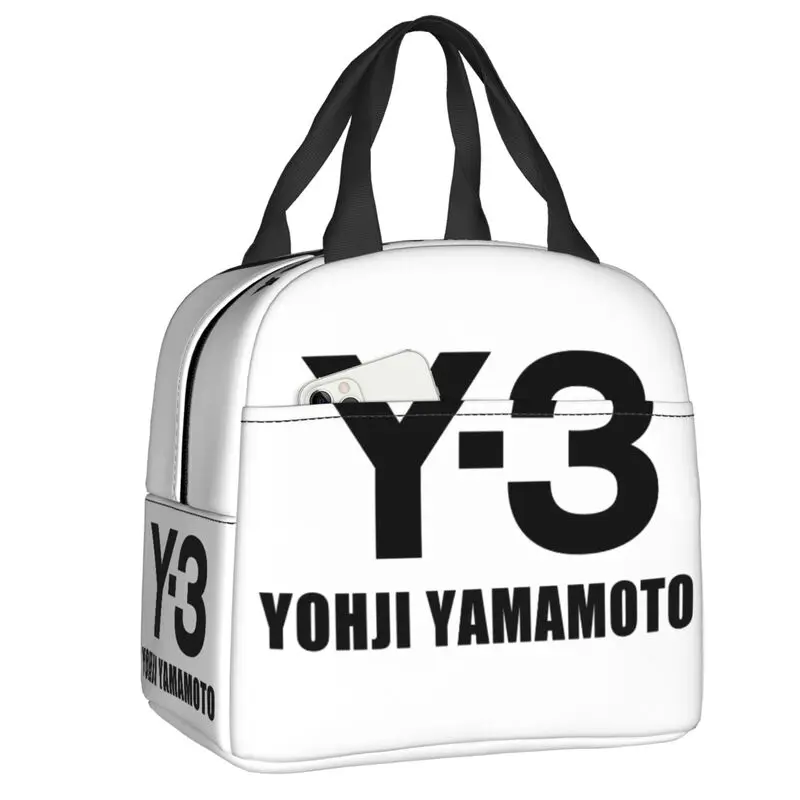 

Изолированный Ланч-бокс Y3 Yohji Yamamoto для женщин, Термосумка для обеда, для кемпинга на открытом воздухе, путешествий, контейнер для еды для пикника Tote