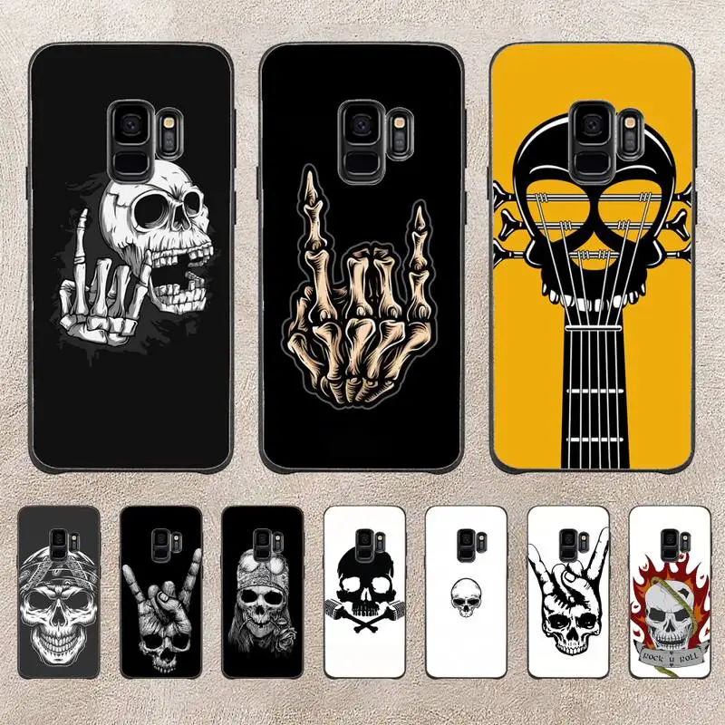 

Rock Roll Skull Phone Case For Samsung Galaxy J200 J2 Prime J2 Pro J6 2018 J250 J4 Plus J415 J5 Prime J7