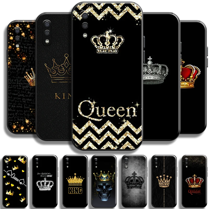 

Fashion Crown Queen King For Samsung Galaxy A01 A01 Core Phone Case Back Black Shockproof TPU Shell Coque Carcasa Funda
