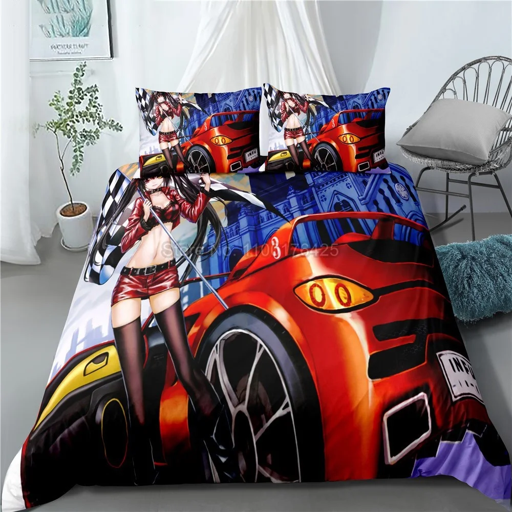 Комплект постельного белья из 3 предметов с изображением свидания и прямого