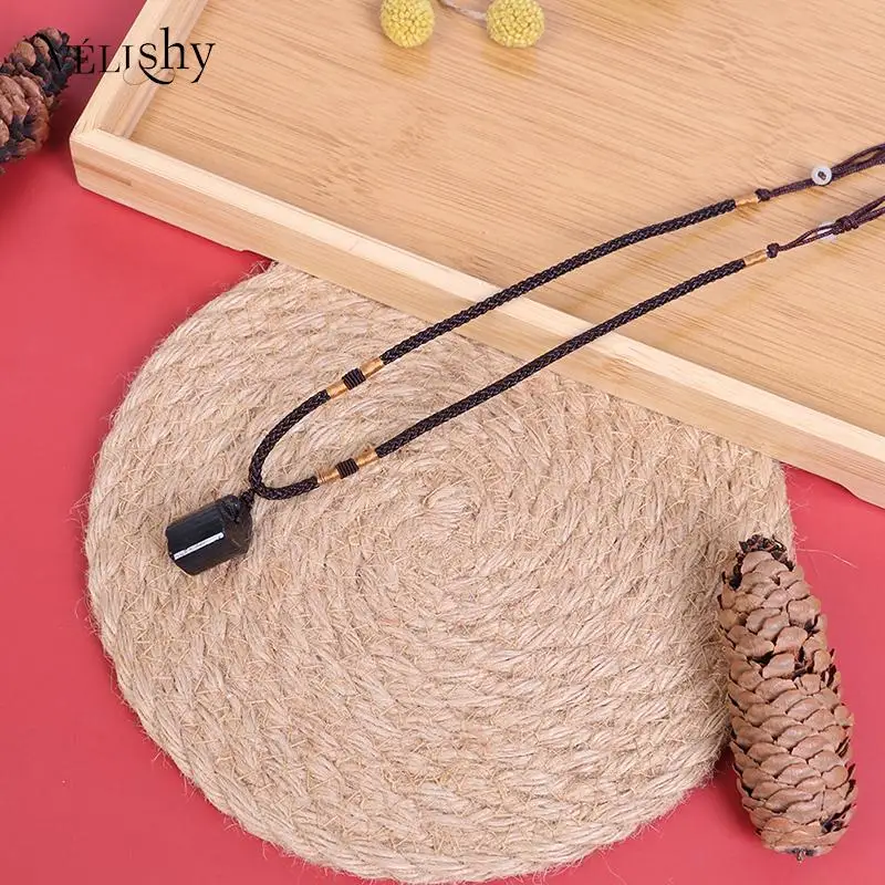 Ожерелье из натурального черного турмалина подвеска оригинальный образец руды