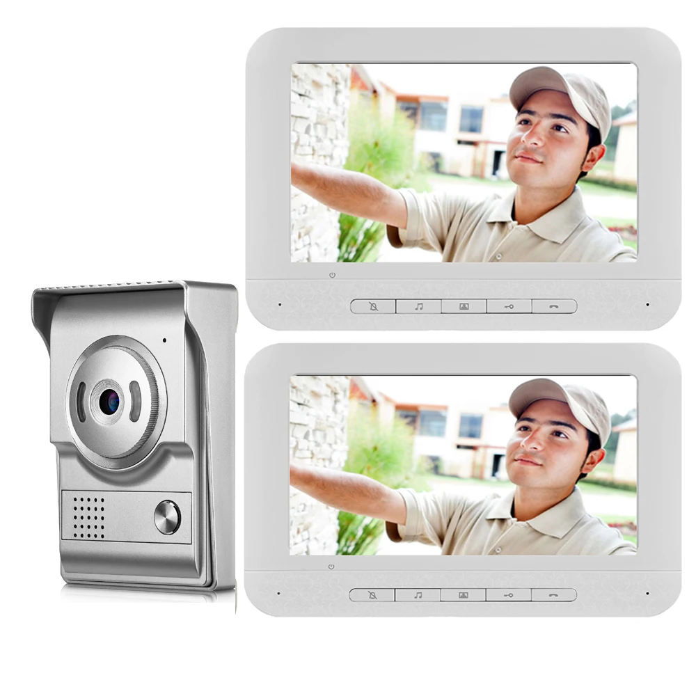 

7 Inch Wired Video Doorbell Door Phone Intercom Rainproof Camera Visual Home Security System 1 Or 2 Screen Monitors Free Ship