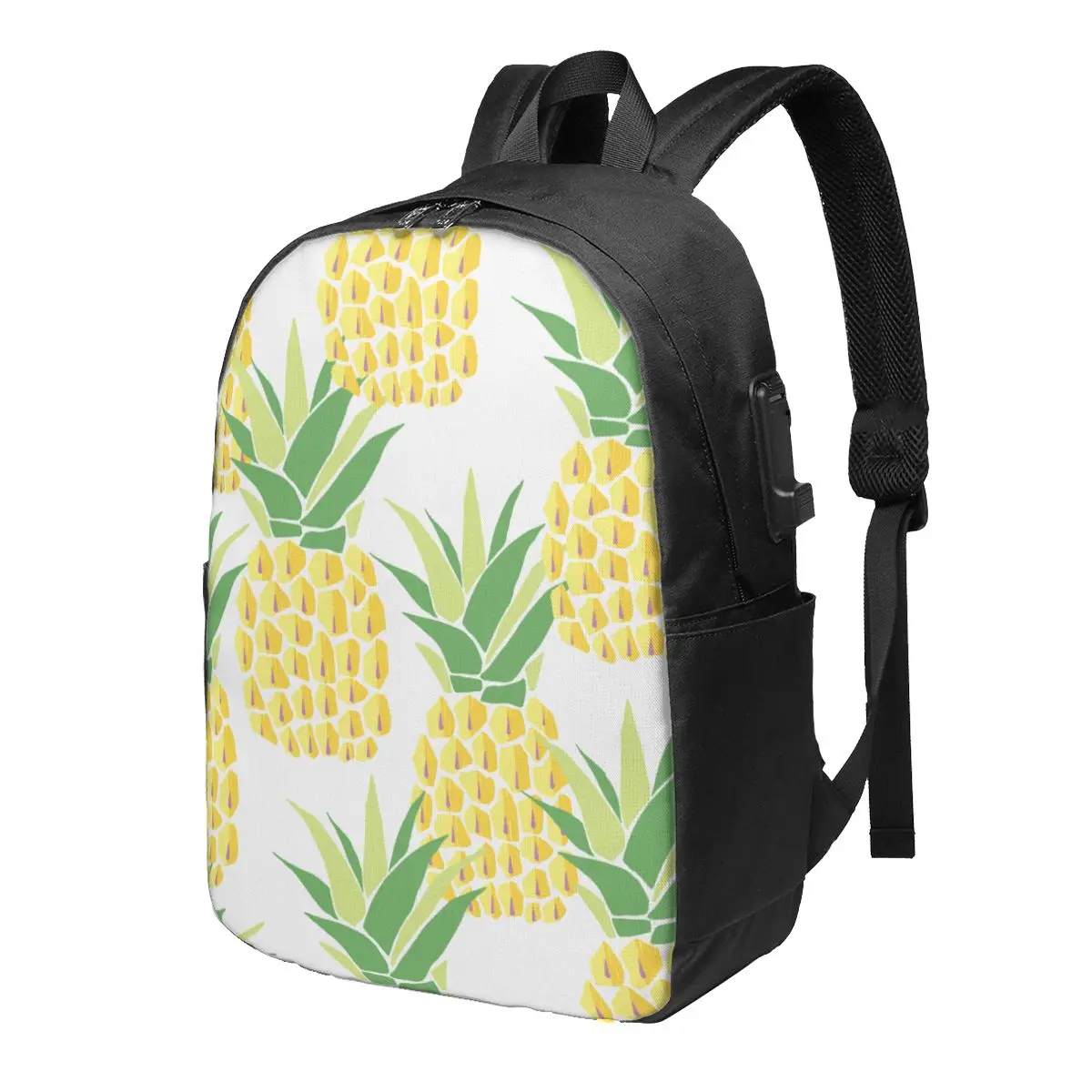 

Деловой мужской рюкзак, вместительная сумка для ноутбука с Usb и ананасом