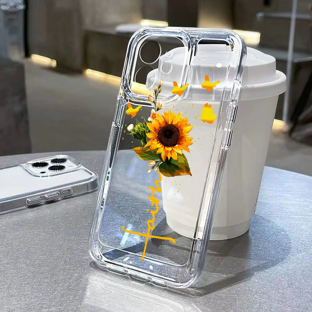 Фото Чехол с цветочным рисунком для iPhone 15, чехлы для iPhone 15, 12, 13, 14, 16 Pro Max X XR XS Max 14 15 Plus 16 Pro iPhone16, прозрачный противоударный чехол Funda №3