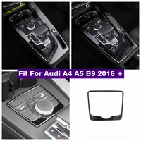 center control gear shift box stripes decoration multimedia panel cover trim for audi a4 a5 b9 2016 2021 interior accessories