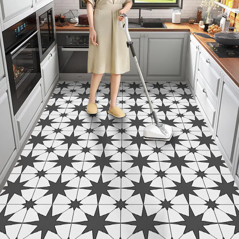 

PVC Kitchen Oil-proof and Waterproof Carpet Entry Door Mats Bathroom Non-slip Carpets Large Area Balcony Rug Corridor Aisle Rugs