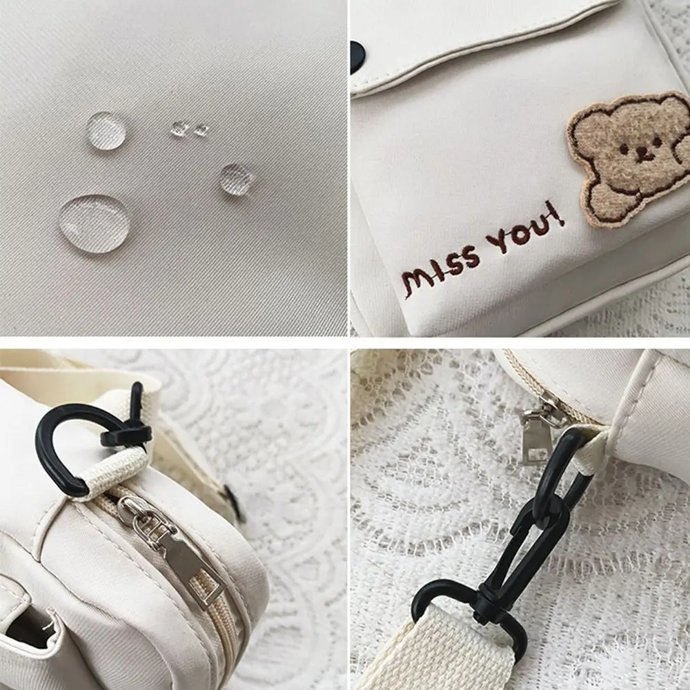 Casual Messenger Bag Coin Purse Fashion Mobile Phone Bag Canvas Handbag Women Bag Small Basket Bag Bear Shoulder Bag
