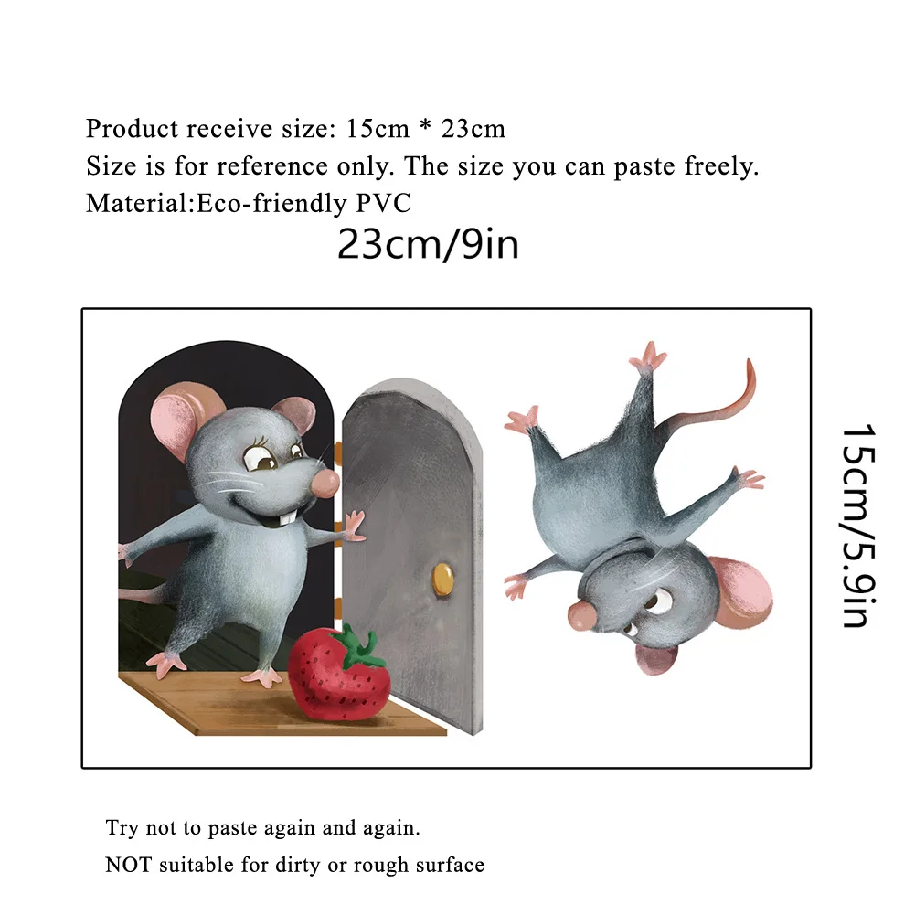 Две забавные крысы настенные Стикеры для детской комнаты украшения дома съемные