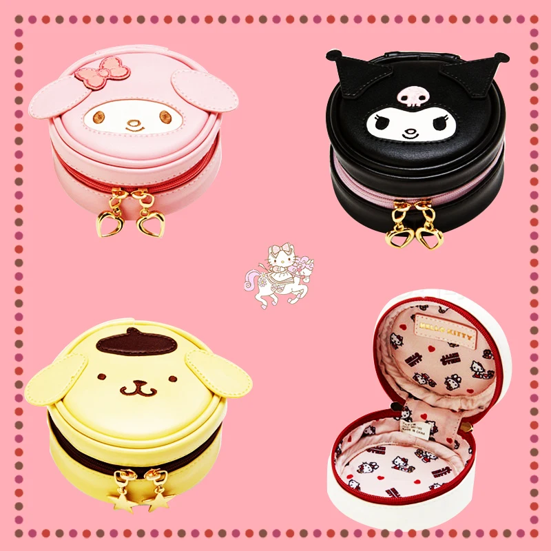 

Sanrioed Bags Jewelry Storage Box Kawaii Anime My Melody Kuromi Hello Kitty Cosmetic Bags delicate Multipurpose Girls Gift Cute