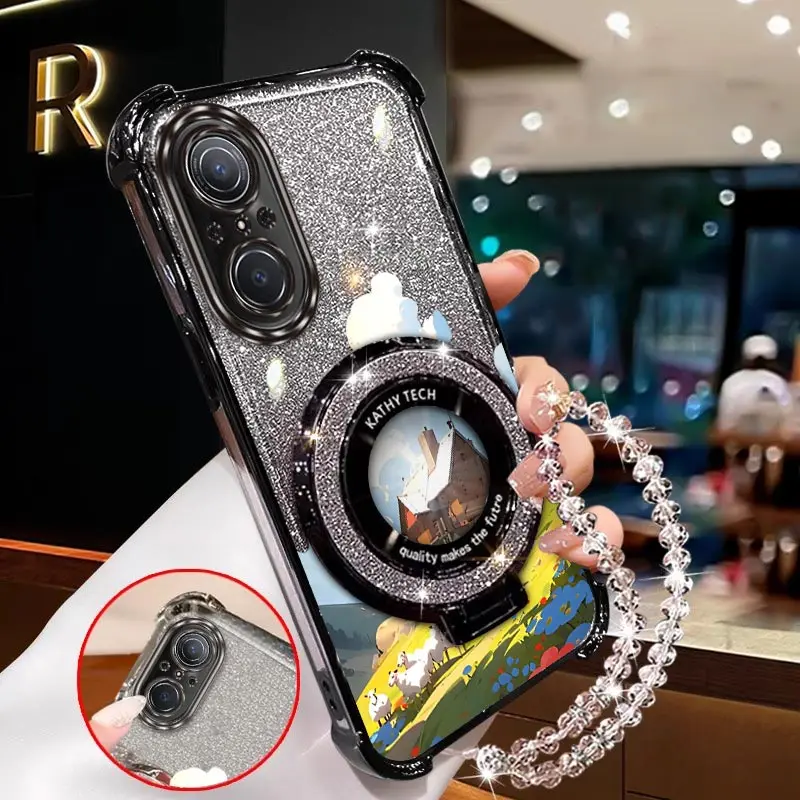 Фото 50SE Белый браслет с покрытием из ягненка, чехол для телефона Honor X60 50GT 50SE V40 X50i X40 X30i X50 X60i Play 9T X60Pro, чехол №2