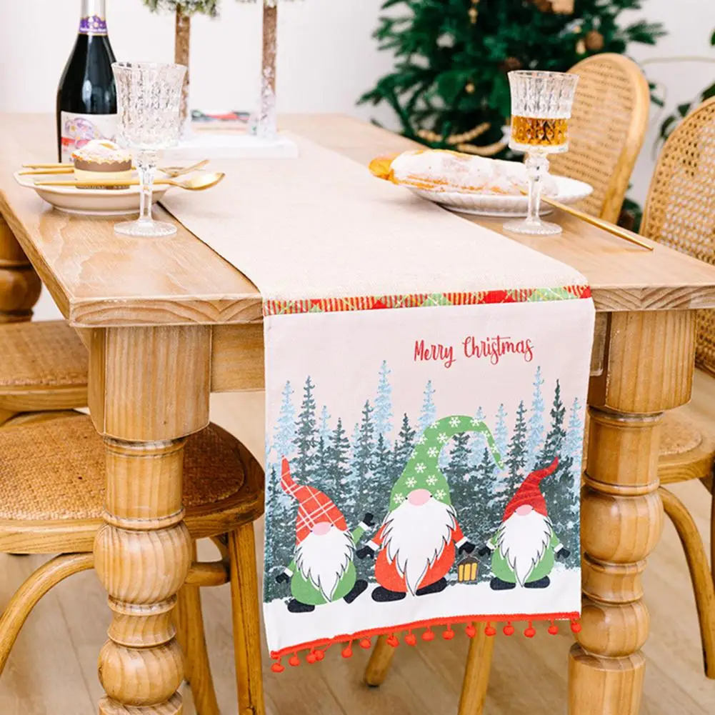 

Настольная дорожка красивый Рождественский стиль декоративная многоразовая Рождественская обеденная скатерть для вечевечерние