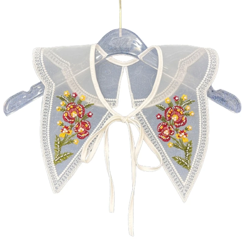 

Y166 Съемные блузки с накладным воротником, накладной воротник с вышивкой, маленькая шаль, элегантный топ для женщин и девочек