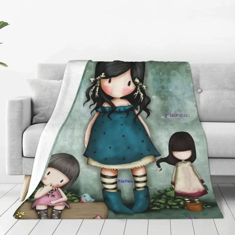 

Art Cartoon Santoro Gorjuss Blankets Warm Flannel Throw Blanket for Bedding Couch Bedspread