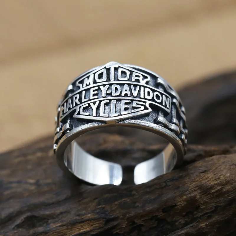 

Мужское Открытое кольцо в стиле ретро, винтажное ювелирное изделие из стерлингового серебра S925 пробы с надписью в стиле панк, хип-хоп