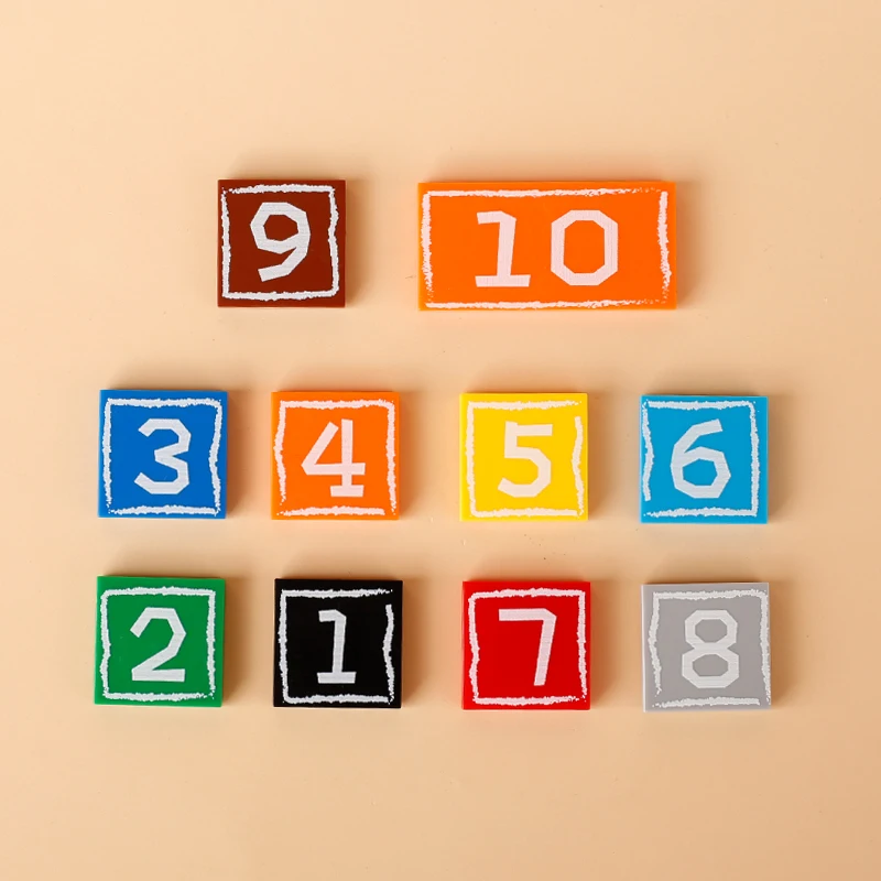 Строительные блоки MOC hopски с принтом фигурки игровая площадка цветные цифрами