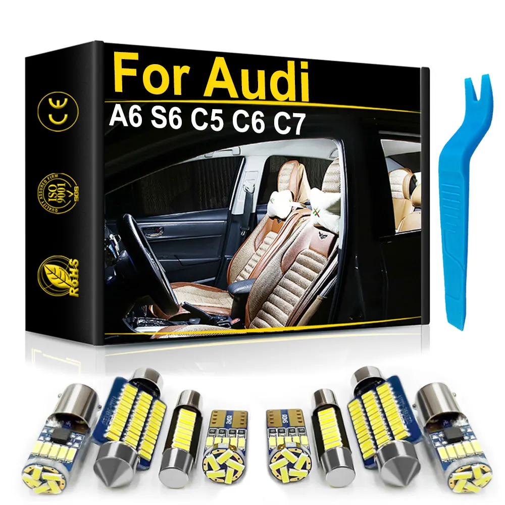 

For Audi A6 S6 RS6 C5 C6 C7 4F Quattro Avant Sedan Accessories Car Interior Trunk Door Footwell Light LED Canbus Auto Lamp