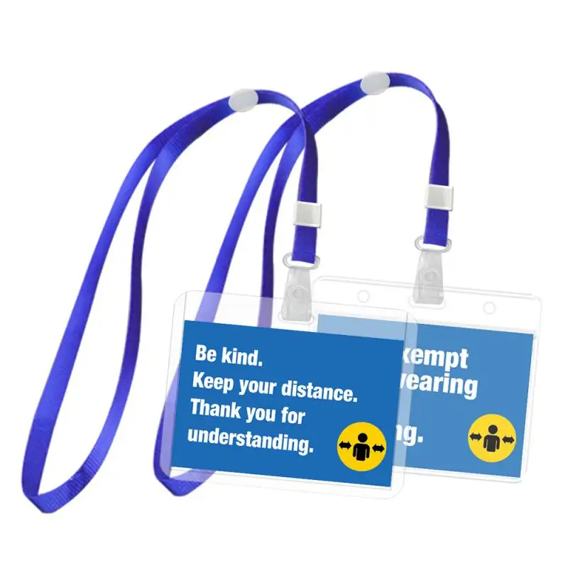 

Face Mask Covering Exempt Card Mask Exemption Card Indicate No Face Covering With Card Holder And Lanyard