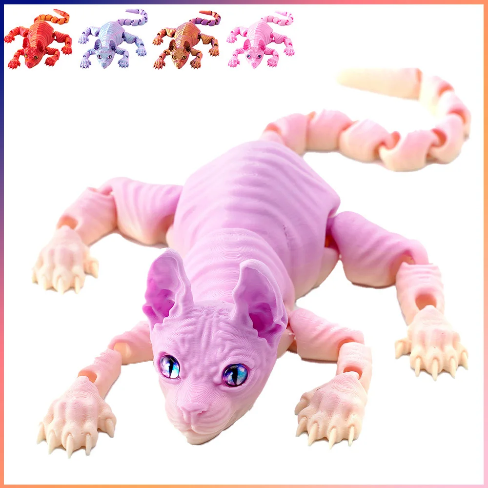 Игрушки с 3D принтом блестящие фигурки кошек имитационная модель подвижный
