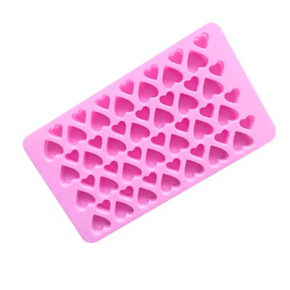 

Fondant Mold Eco-friendly Chocolate Mold High Temperature Resistance 56-cavity Heart Chocolate Dessert Making Mould DIY