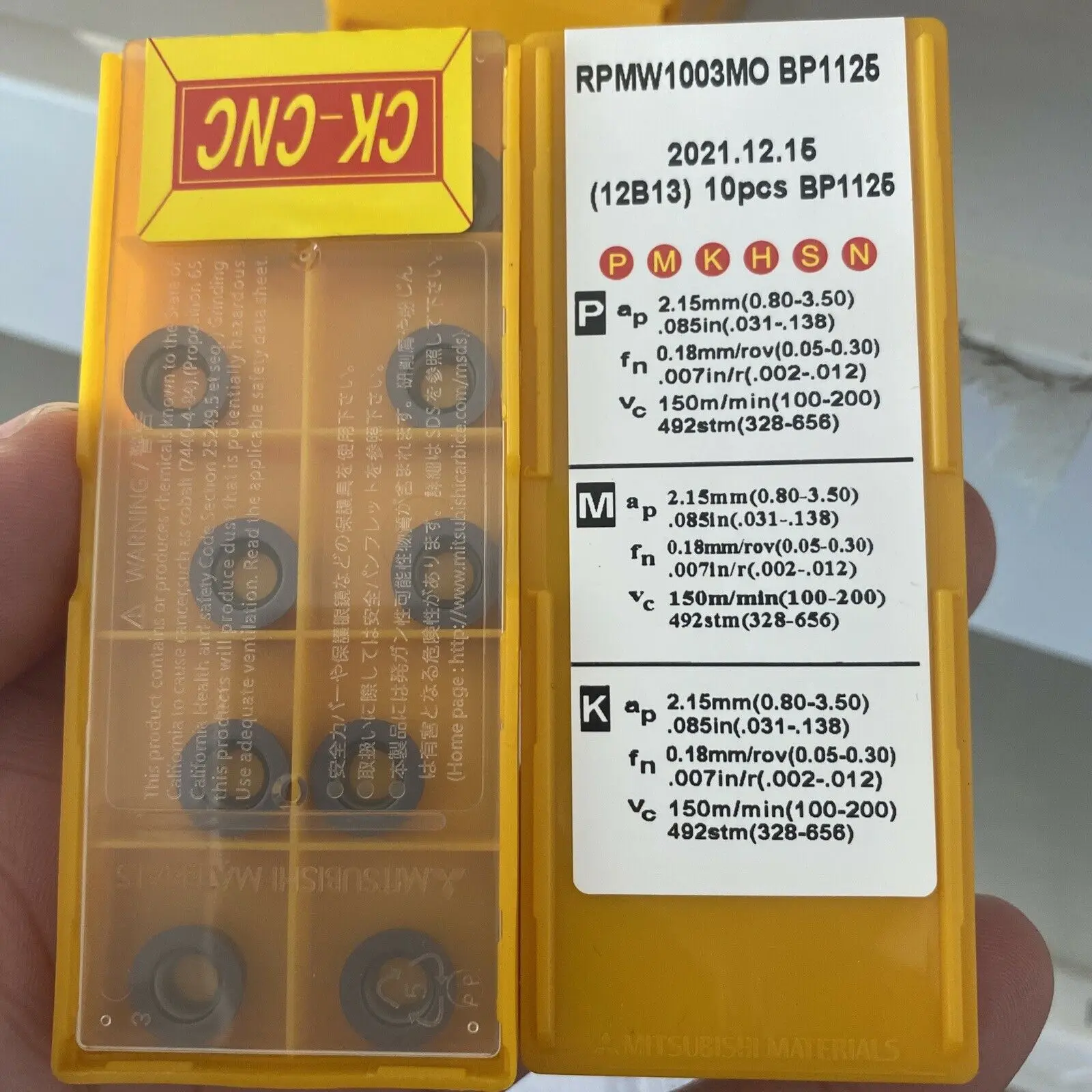 

50pcs RPMW1003M0 RPMW 1003 MO BP1125 Carbide Milling insert For EMR /EMRW 5R Tool