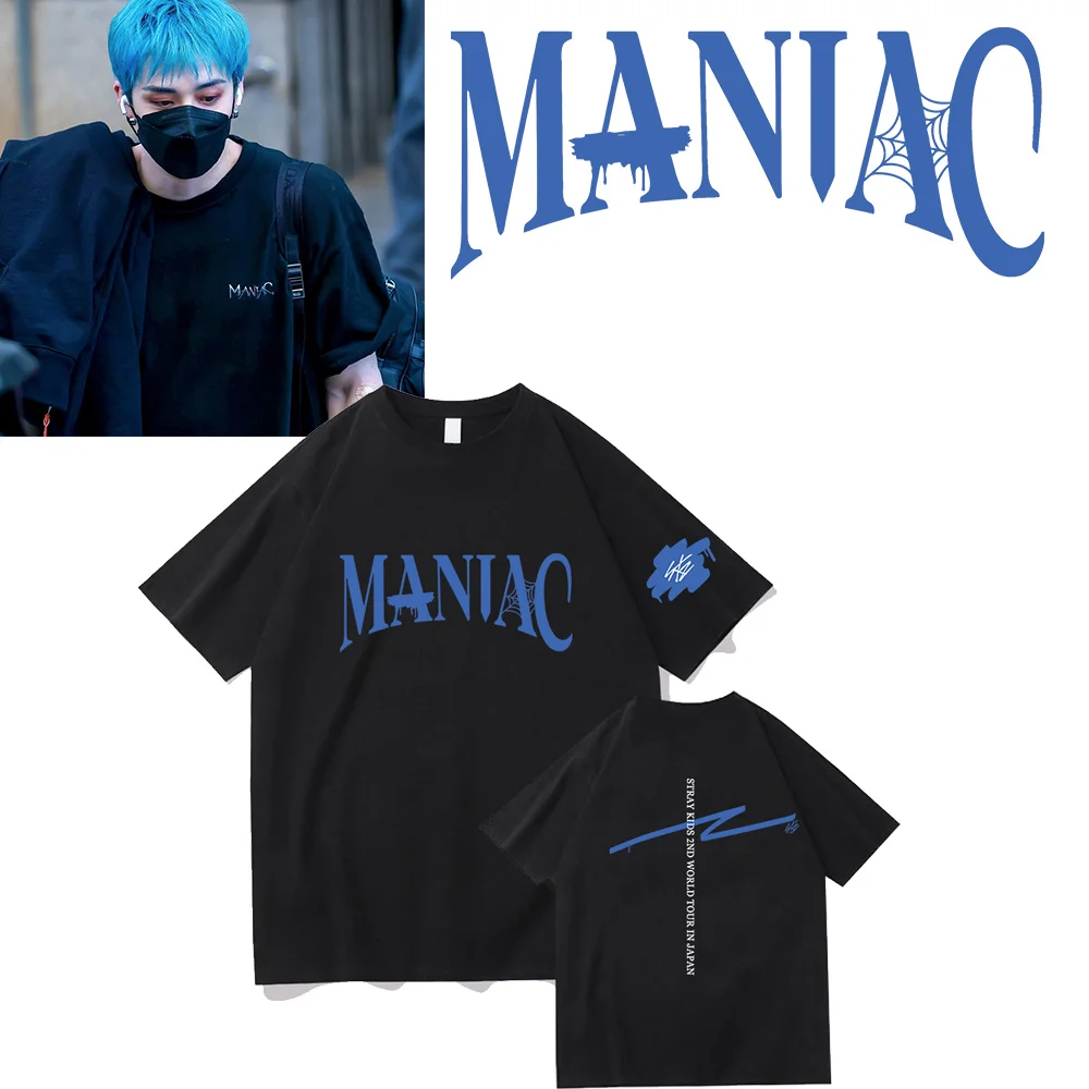 

Унисекс Топы Stray Kids 2Nd World Tour «maniac» в Японии, rapic T-Sirt, топы ip op Sirts 90S