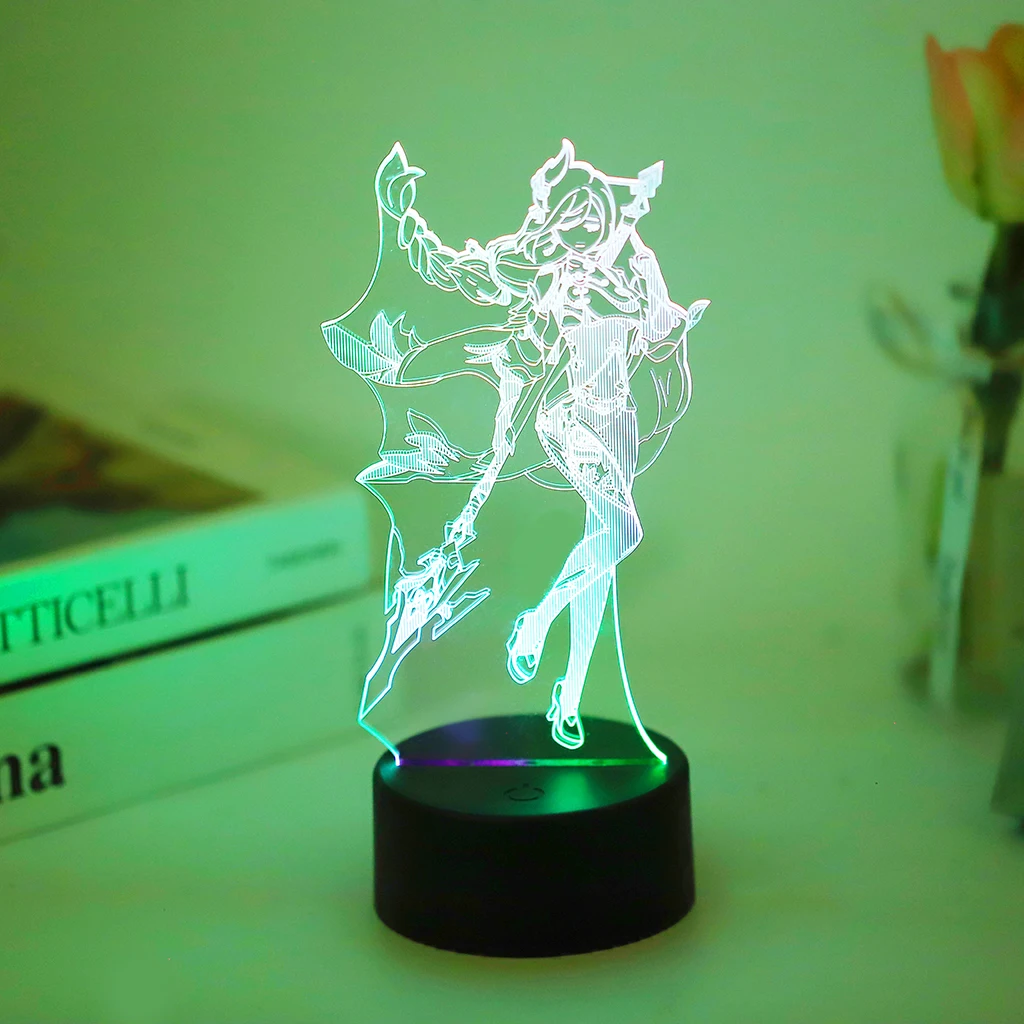 Игра Genshin Impact 3D светодиодный ночсветильник Shenhe акриловая доска сувенир