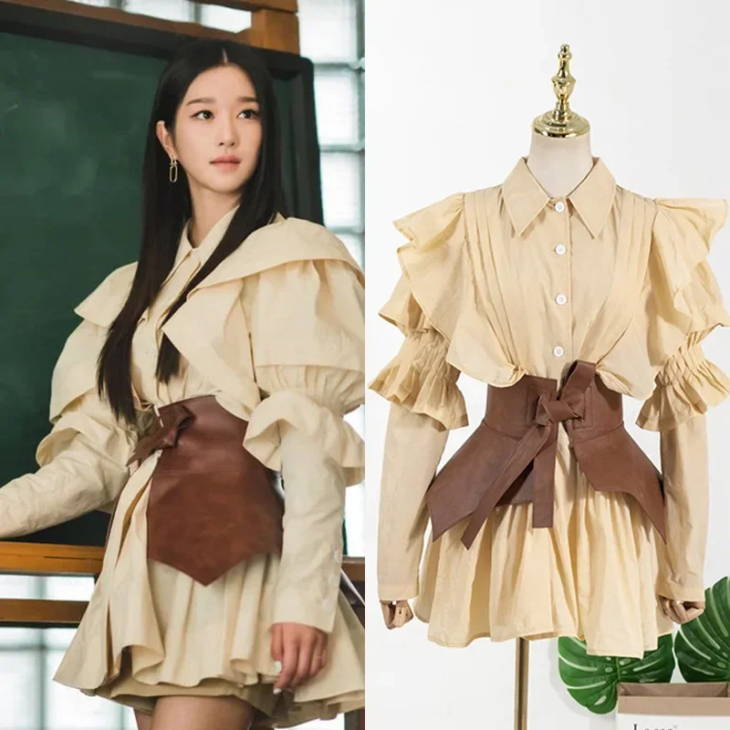 

kpop Seo Yea Ji same summer fashion new design sexy slim dress women personality lapel Single-breasted High waist mini dresses