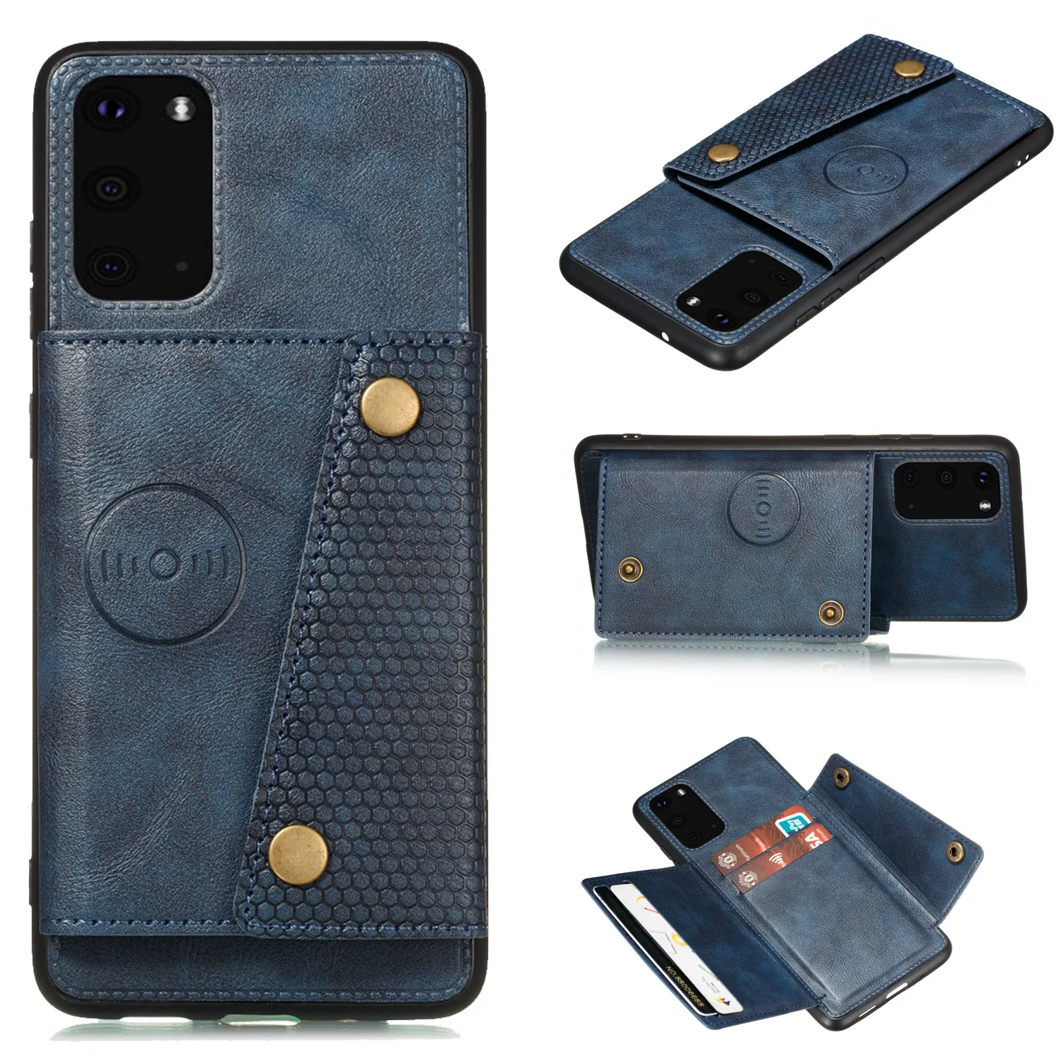 

Custodia SHACK per Samsung Galaxy Note 20 S20 Ultra S8 S9 S10 S20 FE S21 Plus S10e A52 A72 A32 slot per schede + Flip Stand Cove