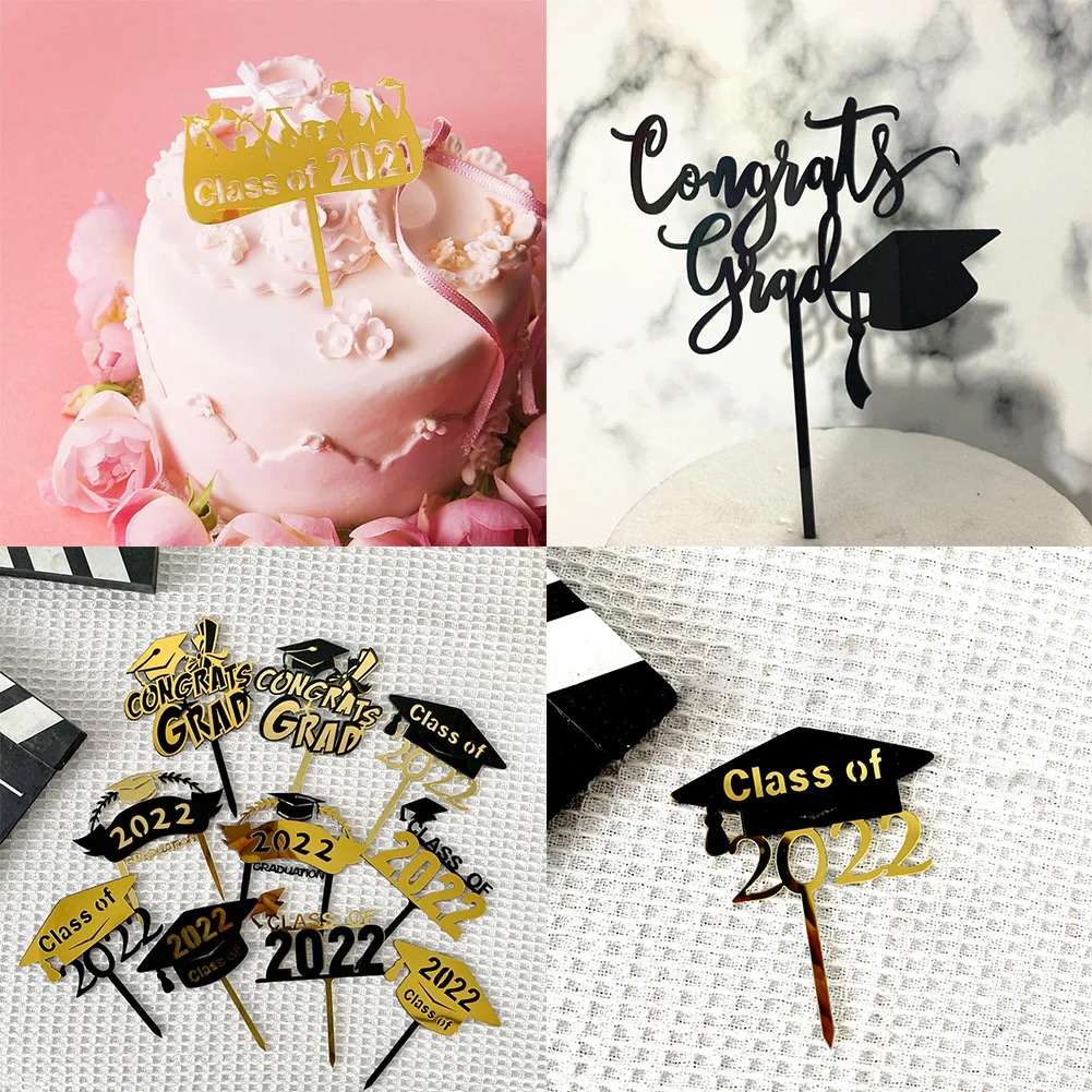 

Bachelor Cap Congrasts Grad Acrylic Cake Toppers Congratulation Class Of 2022 Graduate Birthday Cake Decoration Multi-Styles