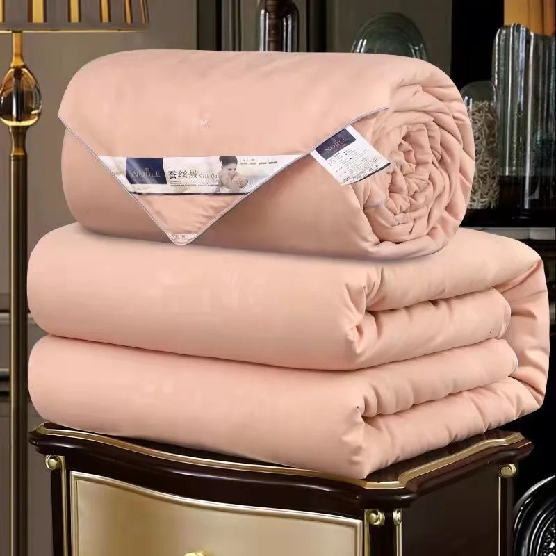 

3Kg Winter Mulberry Silk Quilt Bedding Cotton Jacquard Duvet Thickened High Quality Spring And Autumn Twin Queen King Bed Set