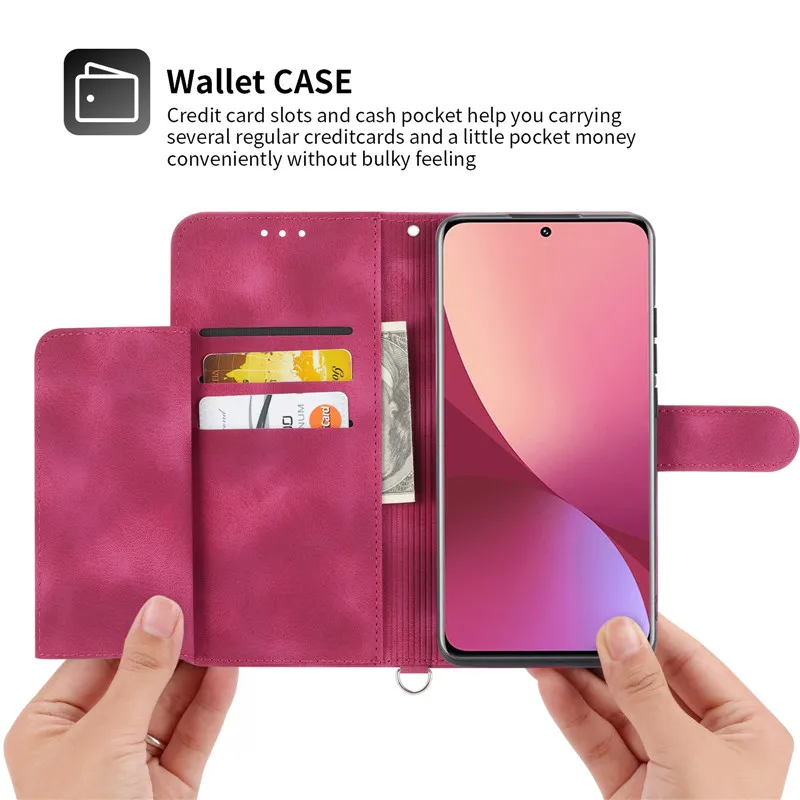 Flower Case on For Xiaomi 13 12T Pro Coque For Redmi Note12 Mi 12 Ultra Mi12 Lite 12X 12S Mi12T Pro Leather Flip Phone Case Etui