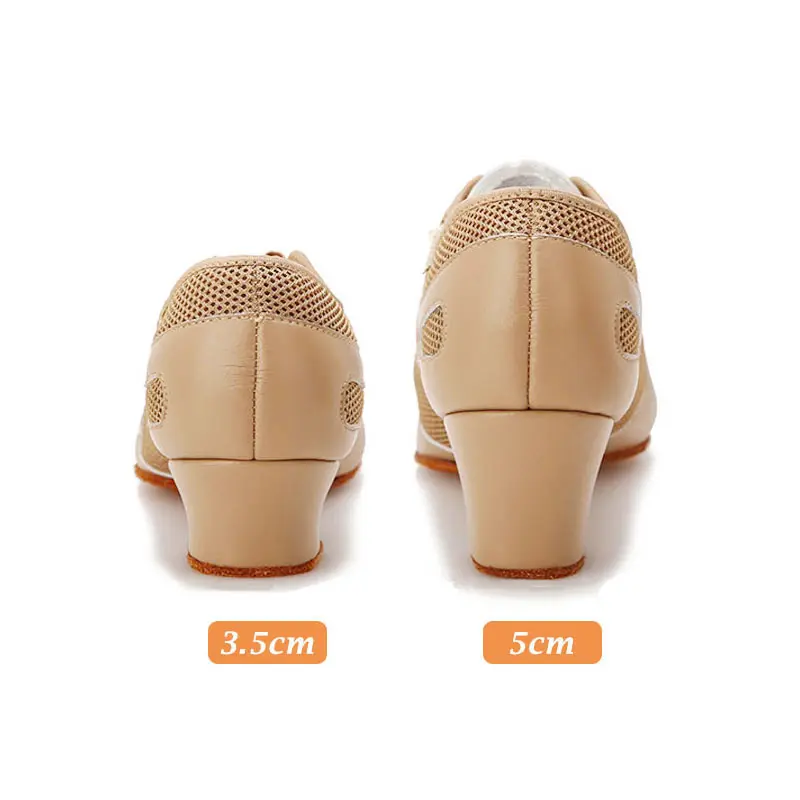 Latin Dance Shoes Woman Jazz Salsa Dance Shoes Genuine Leather 3.5cm 5cm Heels Women's Tango Ballroom Dancing Shoe Sneaker
