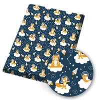printed polyester cotton fabric sheet cartoon fox bear cloth fabrics by the yard for diy handmade bag needlework sewing 45145cm
