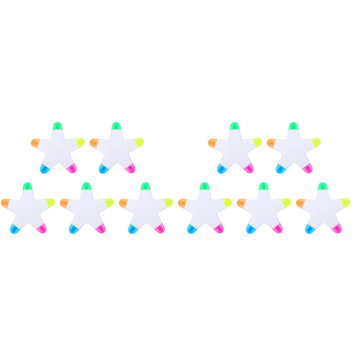 

10 PCS Five-color Petal Brush Students Stationery Multi Highlighters Colorful Whiteboards for Pen Marker Writing Star Shape