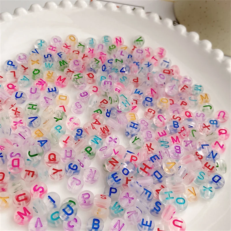 

Mixed Letter Acrylic Beads Round Flat Alphabet Loose Spacer Beads For Jewelry Making Handmade Diy Bracelet Necklace
