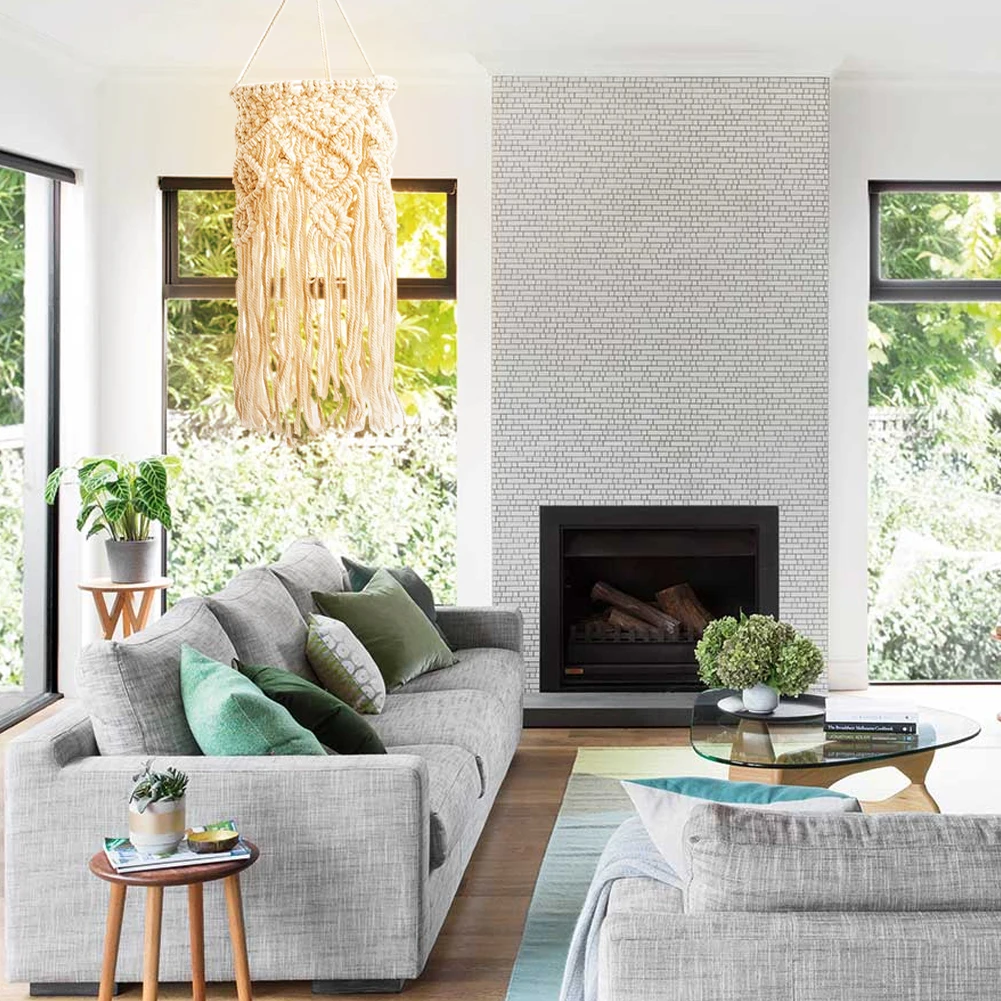 

Подвесной вязаный потолочный светильник ручной работы с кисточками для гостиной из хлопчатобумажной смеси в скандинавском стиле, для ванн...