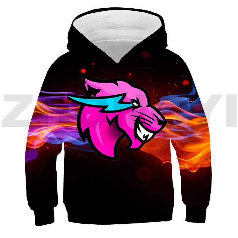 

2022 New Anime Mr Beast 3D Hoodie Teenager Funny Cartoon Lightning Cat Printed Pullovers Boys Girls Casual Oversized Sweatshirt