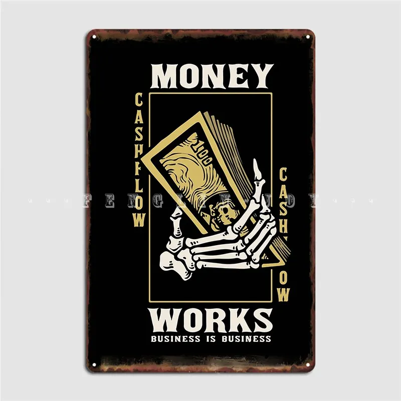 

Металлическая табличка с надписью «Money Caash»