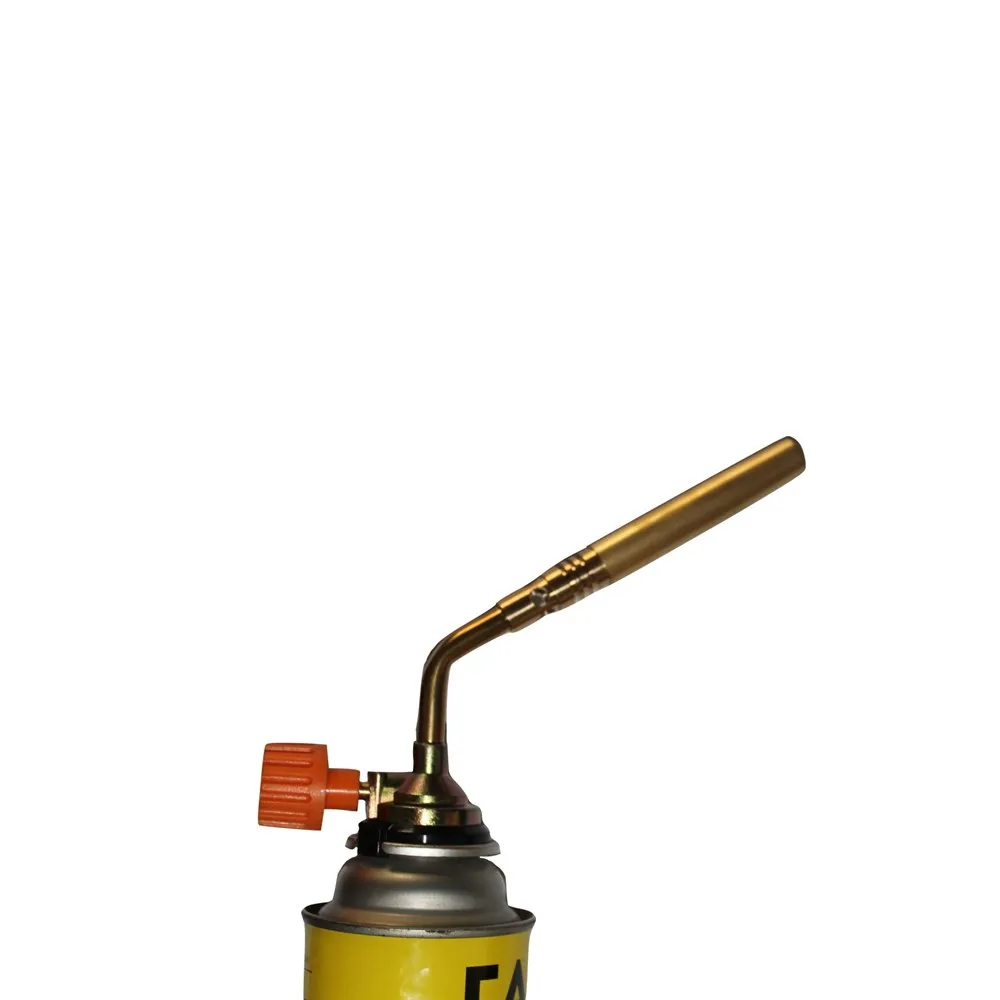 Горелка газовая на баллон латунь свободное вращение 360° пламя 1300° 70х195мм