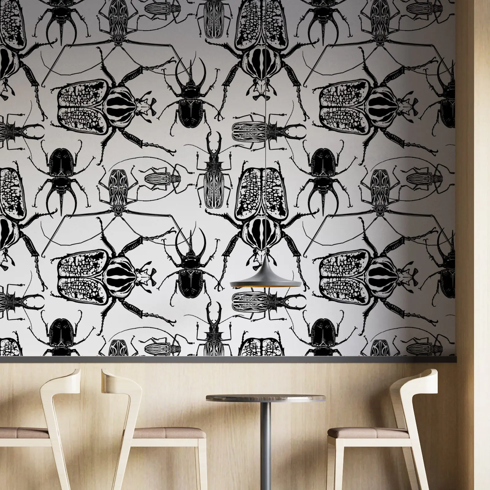 Черно-белые бумажные обои Pixel&ampWall с насекомыми